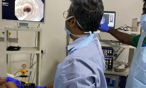 Dr. Vishnu performing Endoscopy