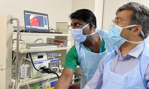 Dr. Vishnu performing Endoscopy