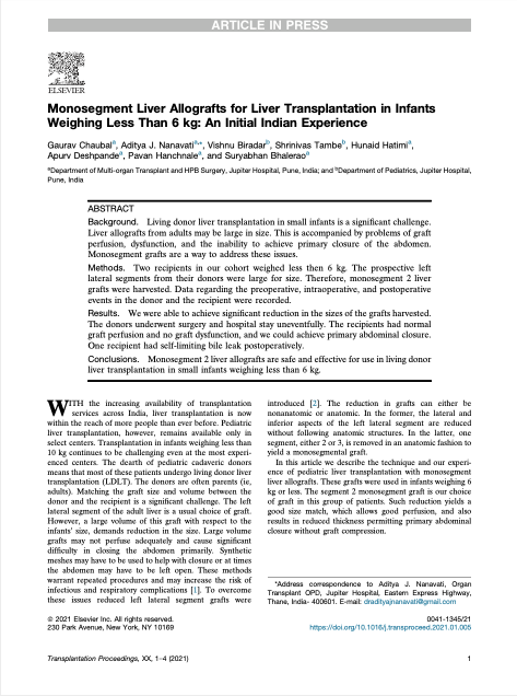 Liver Allograft for Liver Transplantation